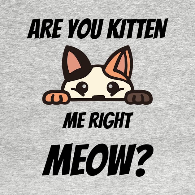 Are You Kitten Me Right Meow T-shirt by Pink Panda Creations